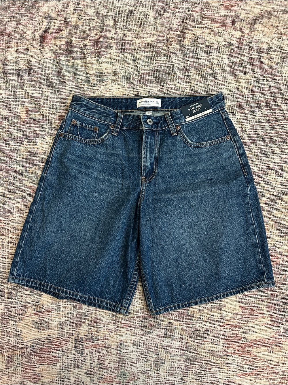 Wide-Leg Denim Shorts - Blue